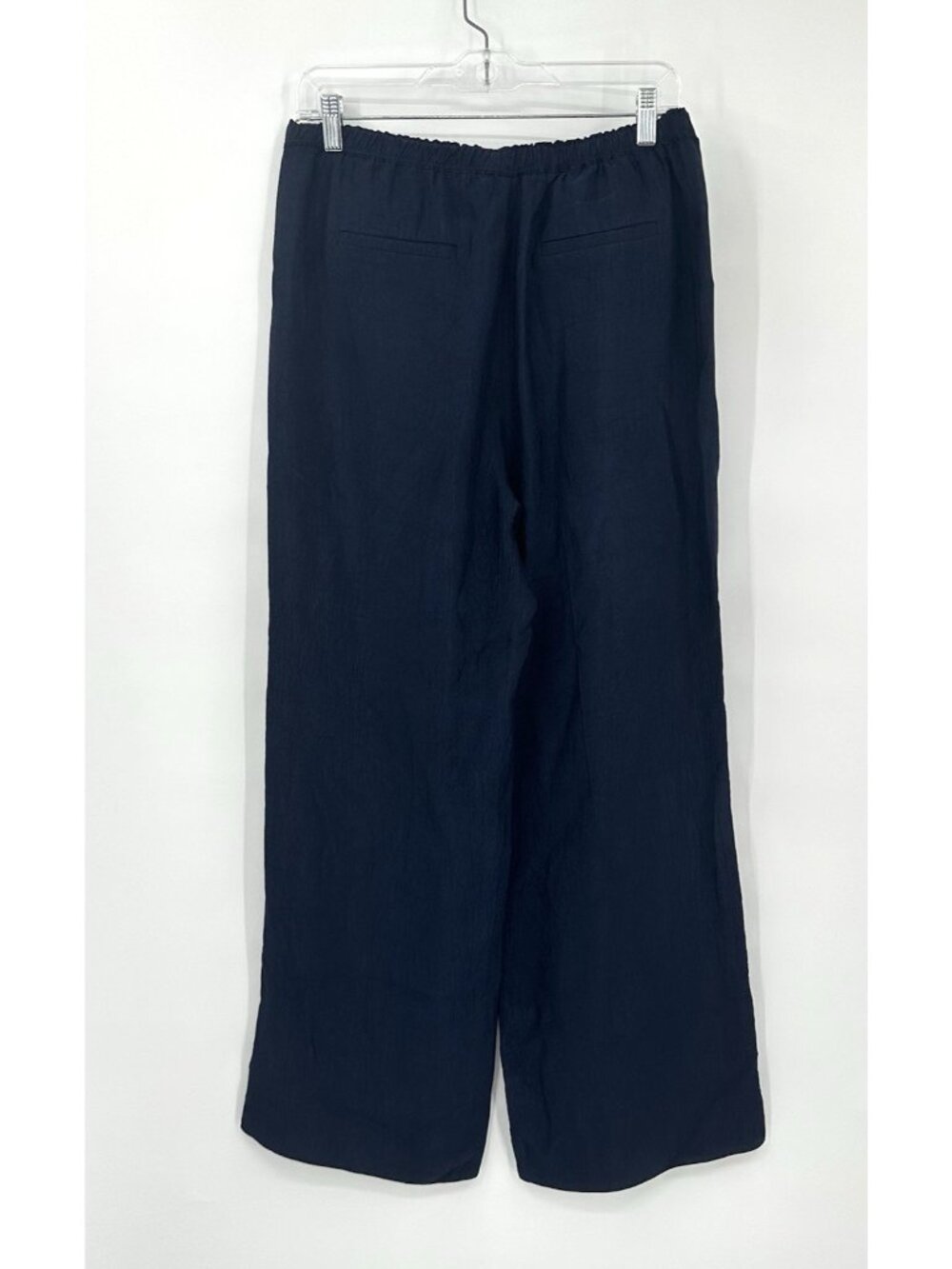 J CREW Stratus pant textured satin Navy blue SMALL wide leg tailored preppy - Picture 9 of 12